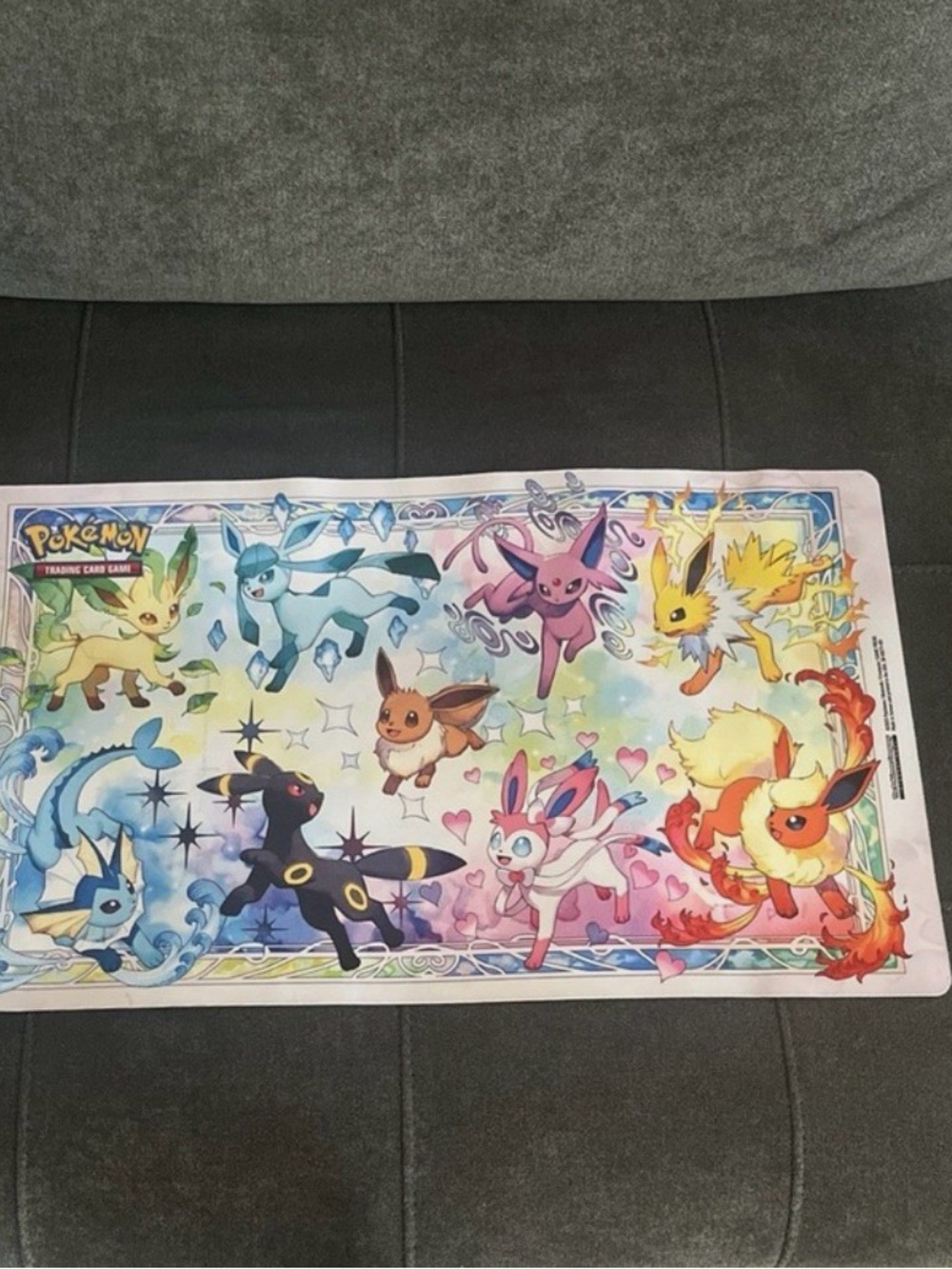 Pokémon TCG Prismatic Evolutions SPC Eeveelutions Playmat 24 x 14 in Multicolor